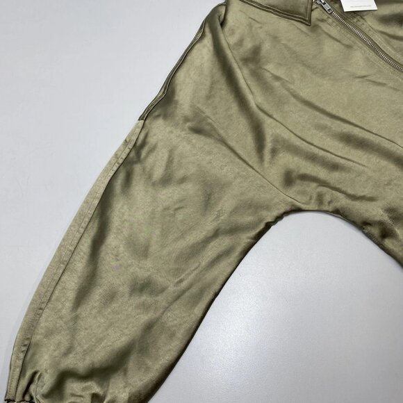 Melissa Nepton Women’s Evelyn Satin Zip-Up Bomber Jacket – Khaki Green – Size S - Picture 2 of 8